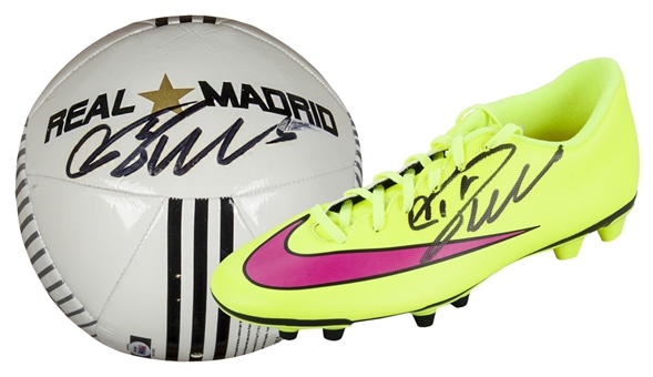 Cristiano Ronaldo Signed Soccer Ball and Signed Left Cleat (PSA/DNA)